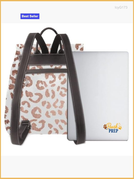 Hand Drawn Leopard Print Backpack Purse Leather Fashion Small Backpack Ladies main image 3